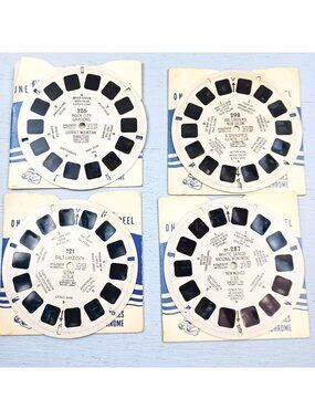Mixed Lot of 4 View Master Reels Landmarks USA White Sands Salt Lake Rock City